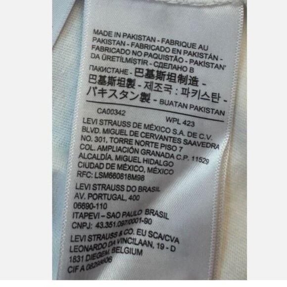 Levi's 100% Cotton T-Shirt Tee Men's Size XXL Chest Pocket Crew Neck White New - Picture 8 of 10